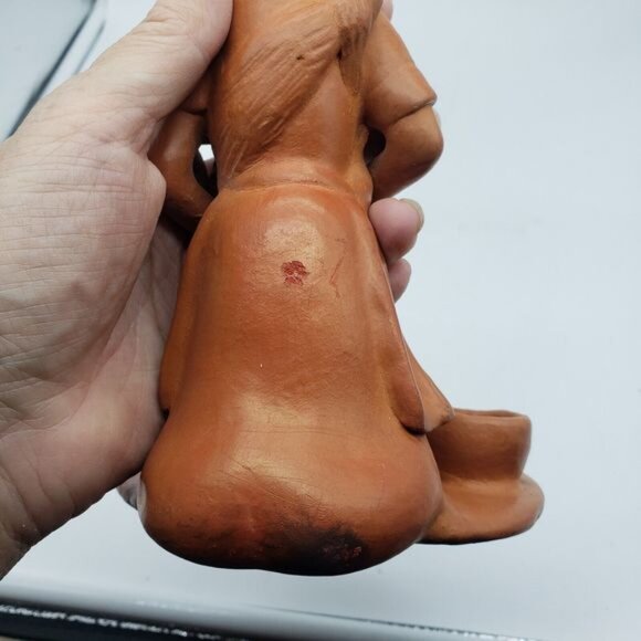 Vintage Woman & Baby Terracotta Figurine Hand Sculpted Clay Figure 7.5" Tall - Picture 8 of 9